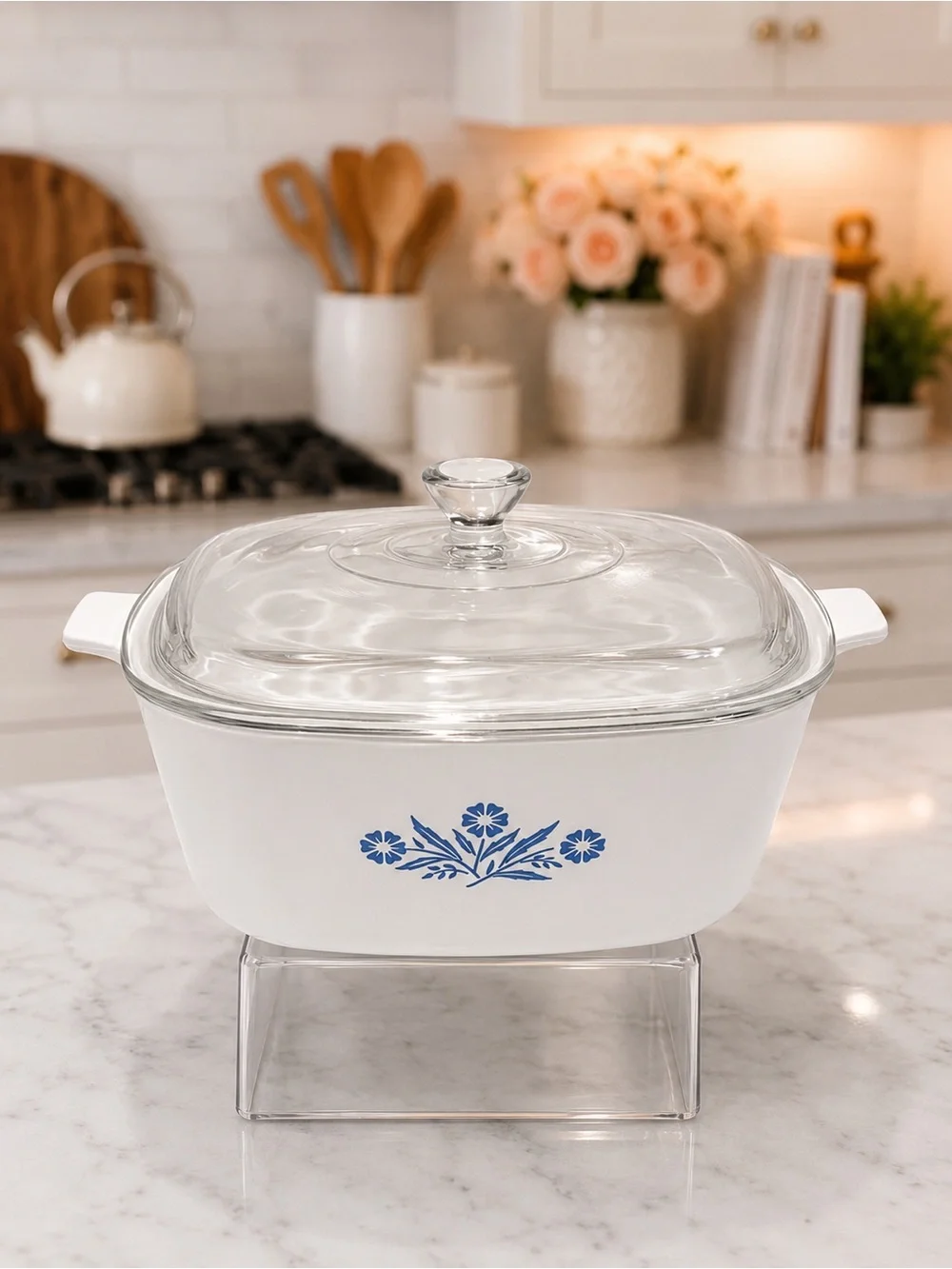Vintage Corningware “Cornflower Blue” 10C Lidded Casserole Baking Dish | Burned